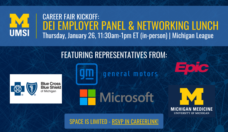 UMSI Career Fair Kickoff DEI Employer Panel & Networking Lunch umsi